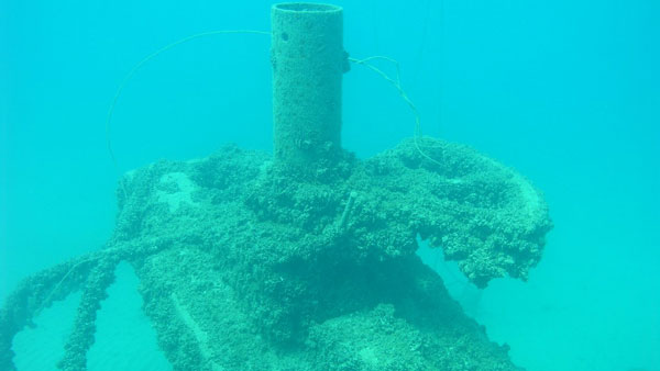 Barge No. 1 wreck underwater