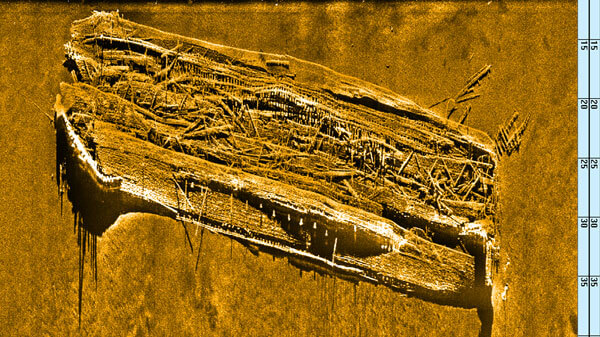 scan of Barge No. 1 wreck