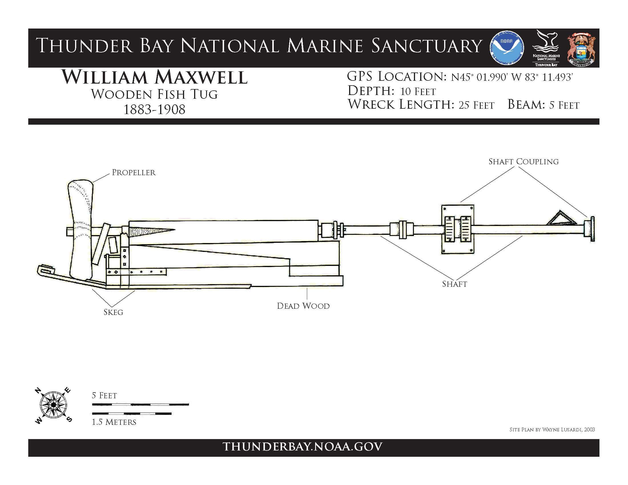 diagram of the William Maxwell wreck
