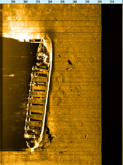 sonar image shows a shipwrecks