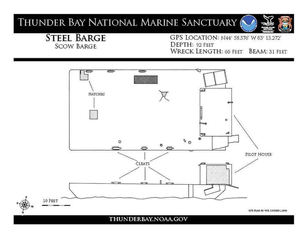 a a diagram of the steel barge