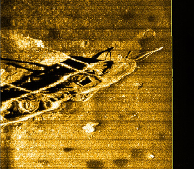  sonar image of a shipwreck