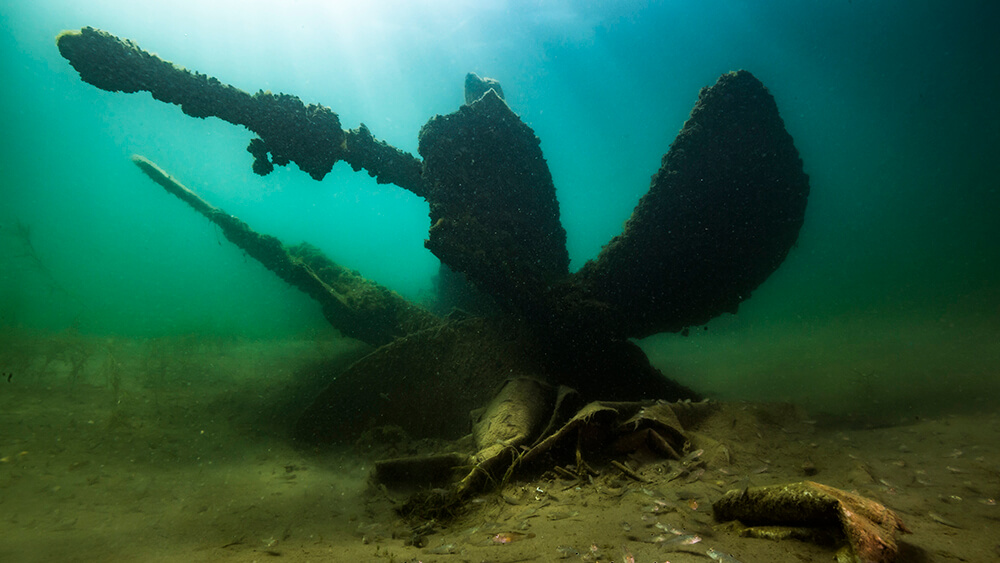 the propeller at a shipwreck