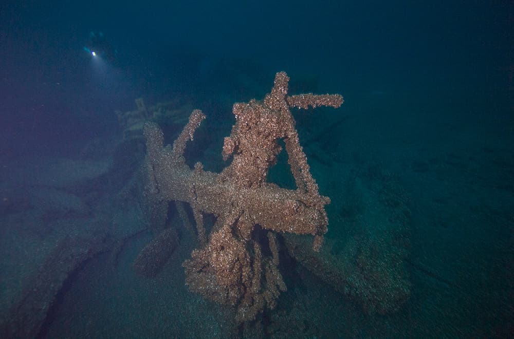 Tangled wreckage from the freighter Egyptian