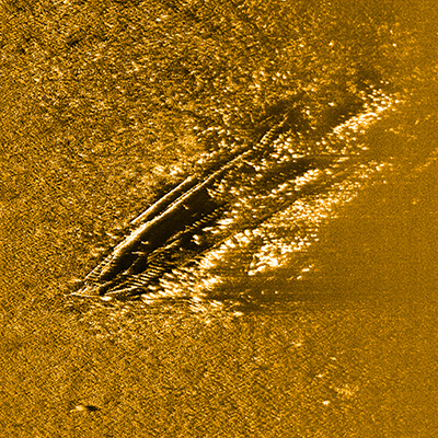 sonar image of a shipwreck