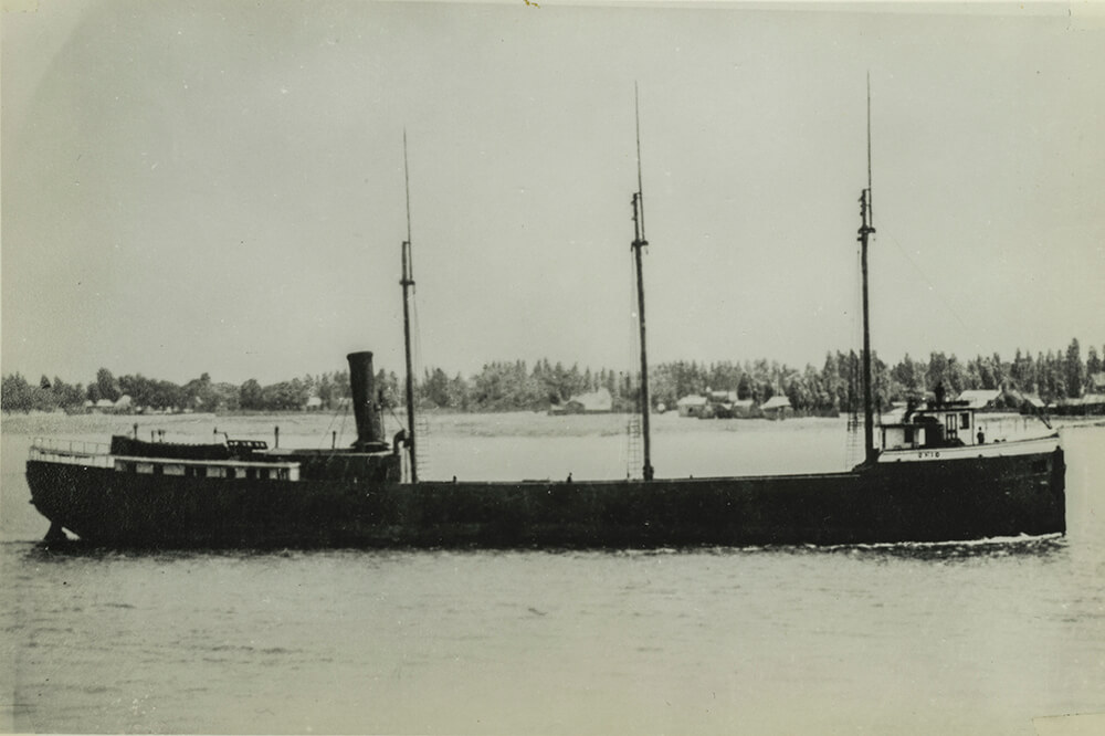 a black and white photo of a ship