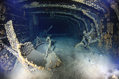 a view inside a shipwreck