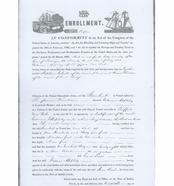 Ship Benjamin Franklin enrollment form